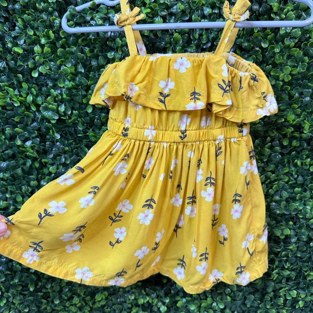 Carter's Yellow floral with Ruffled dress
